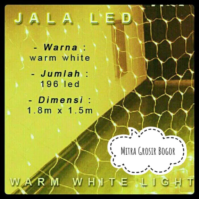 Lampu Natal Jala LED Warm White dan White Tumblr Light Jala dekorasi taman cafe Lampu Jaring Pesta