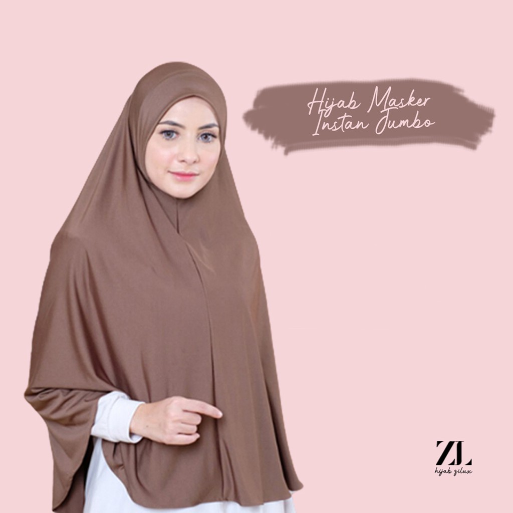 Hijab Masker Instan Syari Jumbo Best Material Spandek Jersey Tanpa Pet