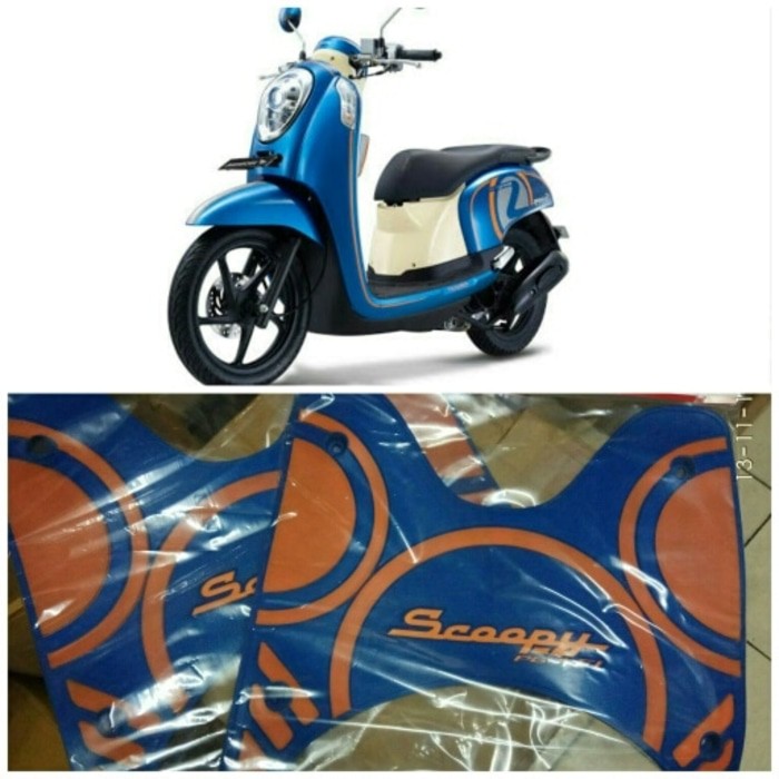 Karpet motor scoopy terbaru 2017 warna biru Limited