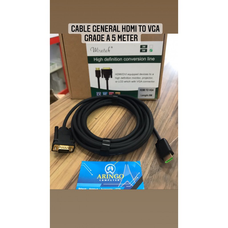 Cable General HDMI to VGA Grade A 5 Meter