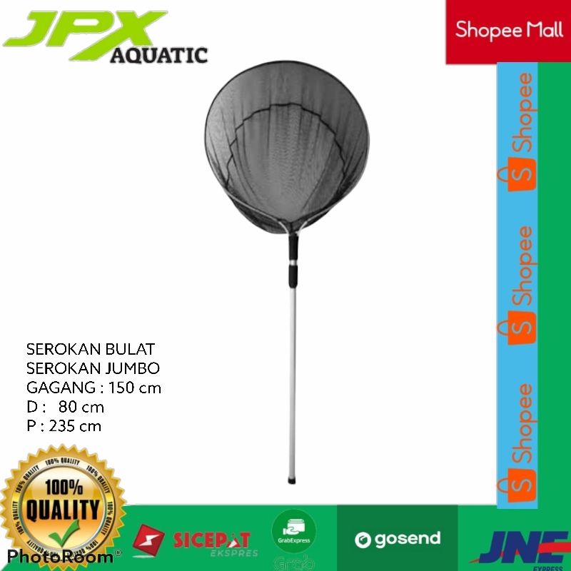 SEROKAN IKAN KOI JUMBO DIAMETER 80CM GAGANG 150CM / SESER IKAN KOI JUMBO / SEROKAN JUMBO / KOI