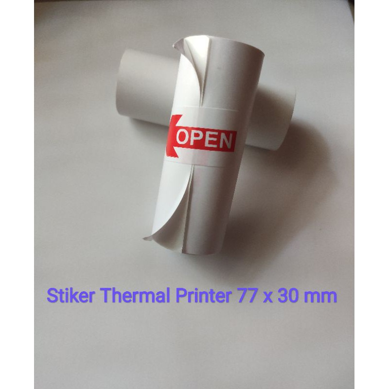 

KERTAS STIKER THERMAL PRINTER A9 ukuran 77x30mm Portable printer