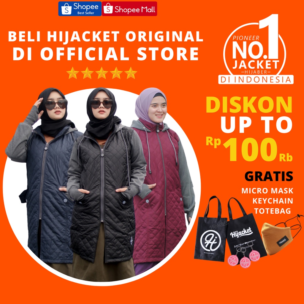 ✅Beli 1 Bundling 4✅ Hijacket GRACIELLA Original Jacket Hijaber Jaket Wanita Muslimah Azmi Hijab