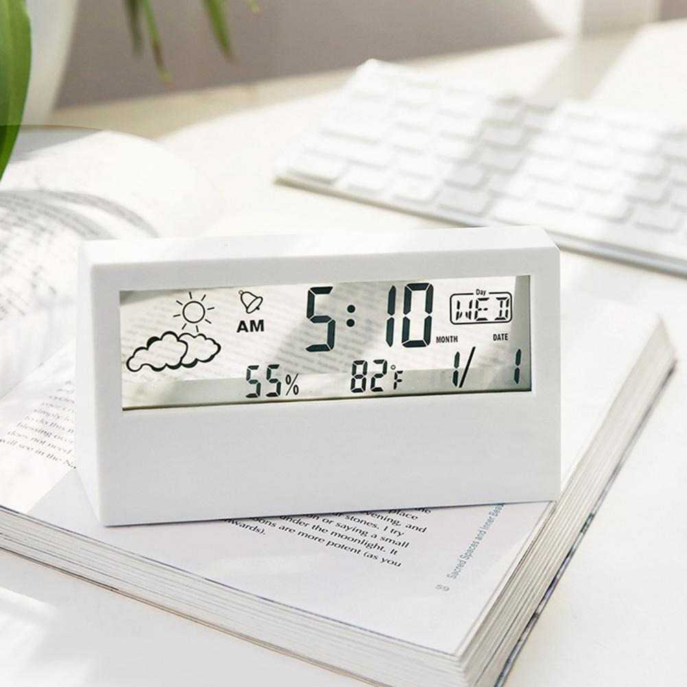 (BISA COD) RVOSTR  Jam Alarm Meja Digital Thermometer Hygrometer Station YQ329