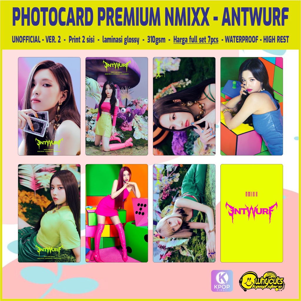 Photocard Set Premium PC Kpop NMIXX AntWulf / print 2 sisi glossy / anti air / isi 7 pcs