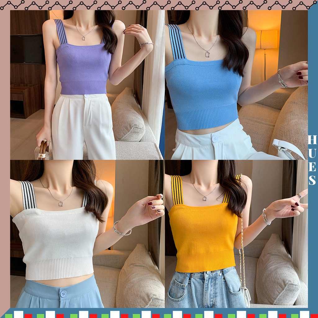 HUES.ID Tank Top Wanita Square Neck Tank Top Import Style Korea 4052