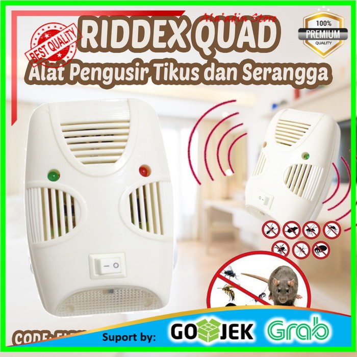 Riddex Quad/Alat Pengusir Tikus,Kecoa,Nyamuk Elektrik/Riddex Hijau