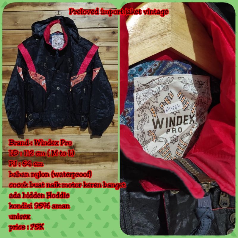 thrift jaket vintage windex pro