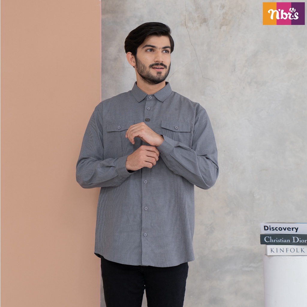 Nibras Koko NK 92 Bahan Cordova Aasan Kemeja Laki-laki Formal Lengan Panjang By NBRS