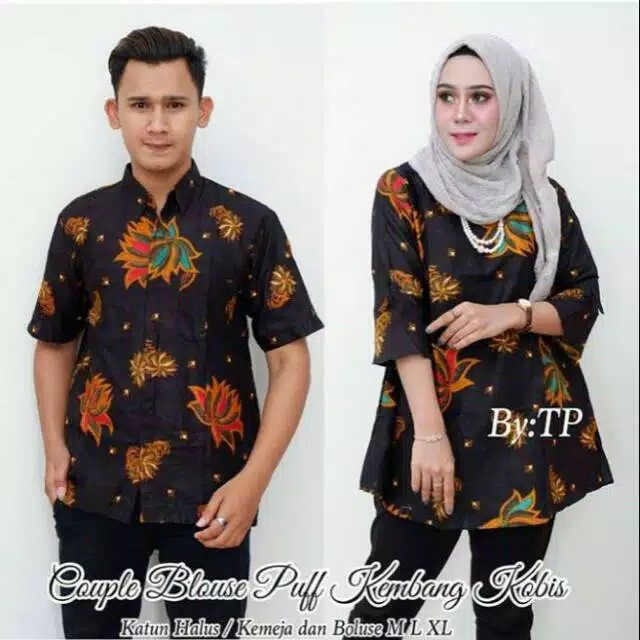 GROSIR BATIK COUPLE BLOUSE KEMBANG KOBIS