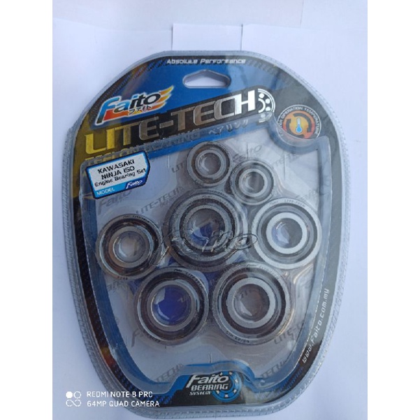 Bearing Bering Klaher Mesin Faito 1Set RX king Ninja R Ninja RR Mio Nouvo Satria Fu GSX KLX 150 DTracker 150 Jupiter z Vega R Lite Tech Laher mesin Fullset-Ninja S R dan RR