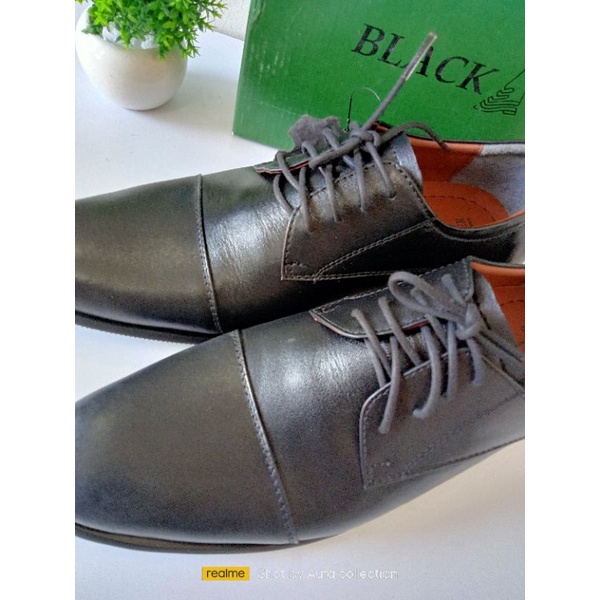 BT401 Sepatu Pantofel Pria Tali Formal Kulit Asli Sepatu Pentopel Kantor