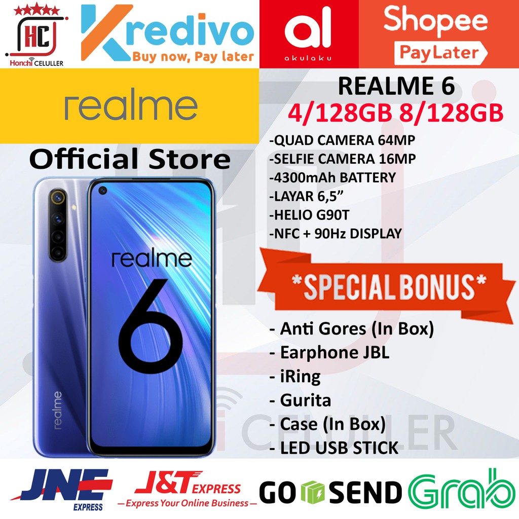 REALME 6 8/128GB 4/128GB GARANSI RESMI ORIGINAL FULL BONUS