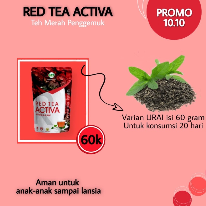 

[BISA COD] TEH PENGGEMUK BADAN REDTEA ACTIVA URAI ORIGINAL