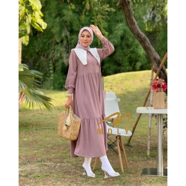 GAMIS WANITA TRENDY TERBARU MAURA MIDI DRESS BY MDLY