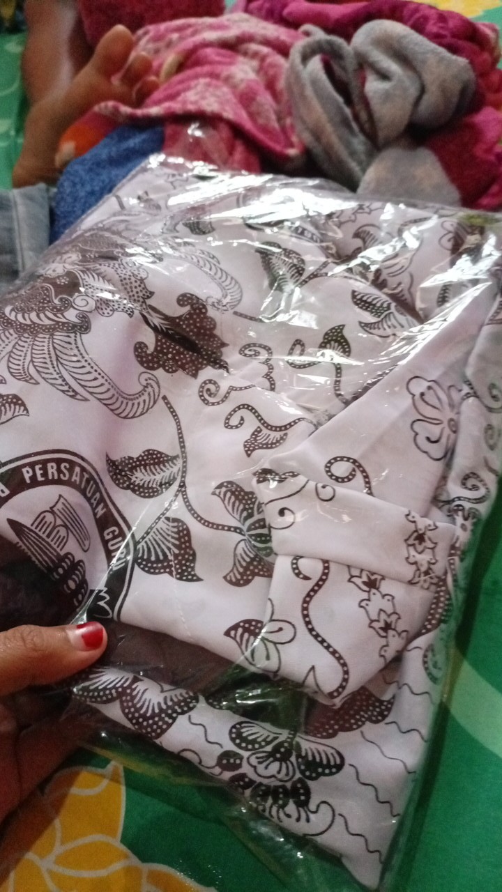 Gamis Kerja Pgri Batik  Pns Asn Pdh Pemda Seragam Guru Formal Baju Wanita Cewe