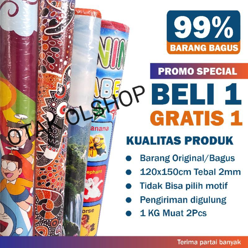 BELI 1 GRATIS 1 KARPET 120X150 2MM KARPET KARAKTER KARPET SPONS - TIKAR PIKNIK - MATRAS