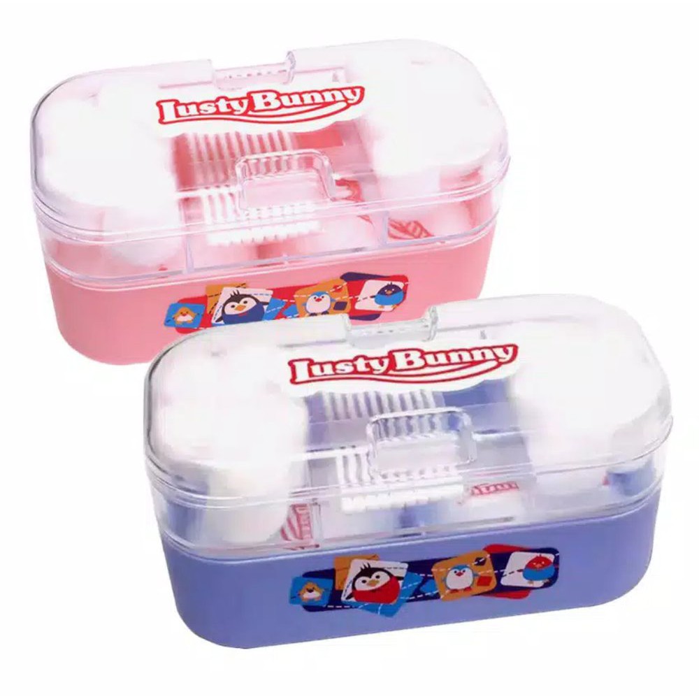 Lusty Bunny Tempat Bedak All In One Tempat Bedak Isi 2 plus cotton buds-tempat bedak bayi lusty buny