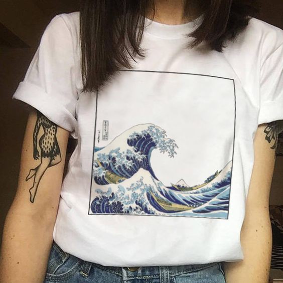 the great wave of kanagawa T-shirt | crbn_cloth | cirebon cloth