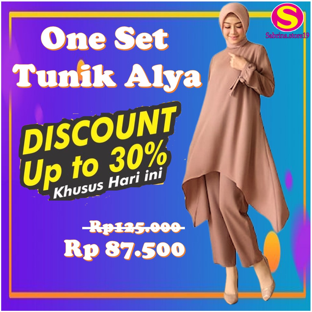 Baju Setelan Wanita Muslim Setelan Tunik Dan Celana Polos One Set Wan Set Wanset Wanita Dewasa Musli