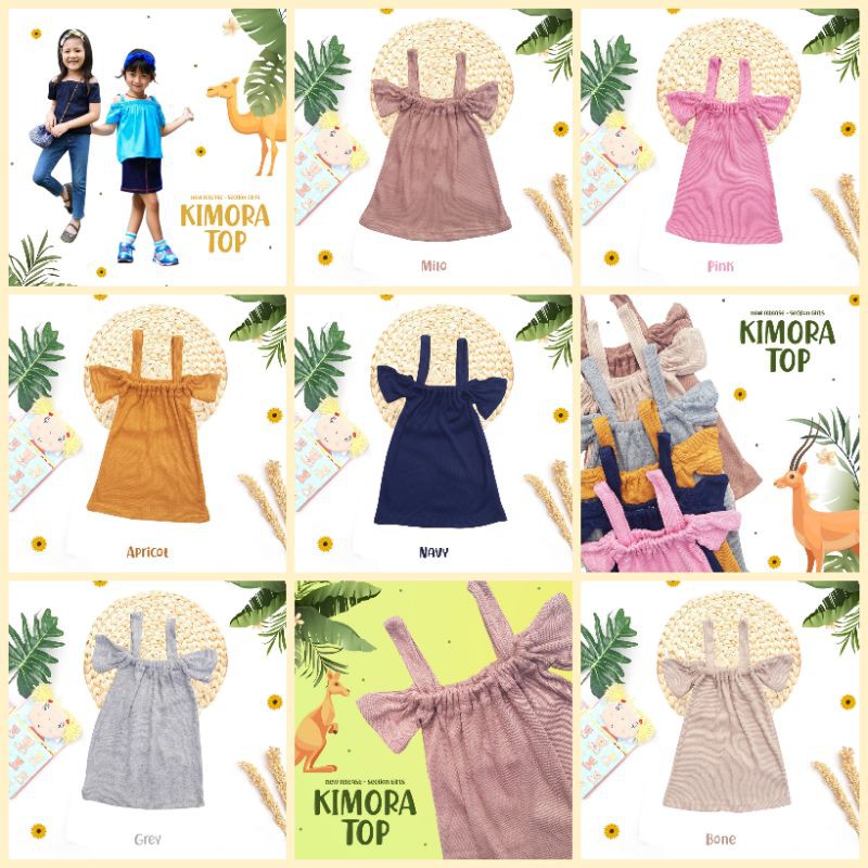 BONITO KAOS ANAK PEREMPUAN KIMORA UMUR 1-8 TAHUN BY JUMP INC