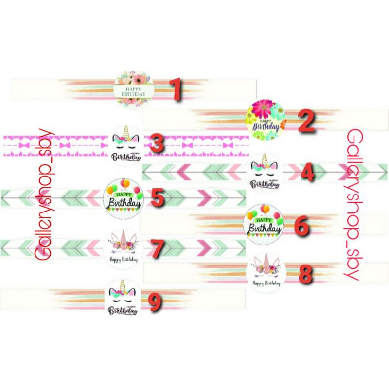 

KERTAS STICKER LABEL BENTO UCAPAN HAPPY BIRTHDAY KOTAK KUE JUALAN DESSERT BOX MAKANAN GIFT CARD