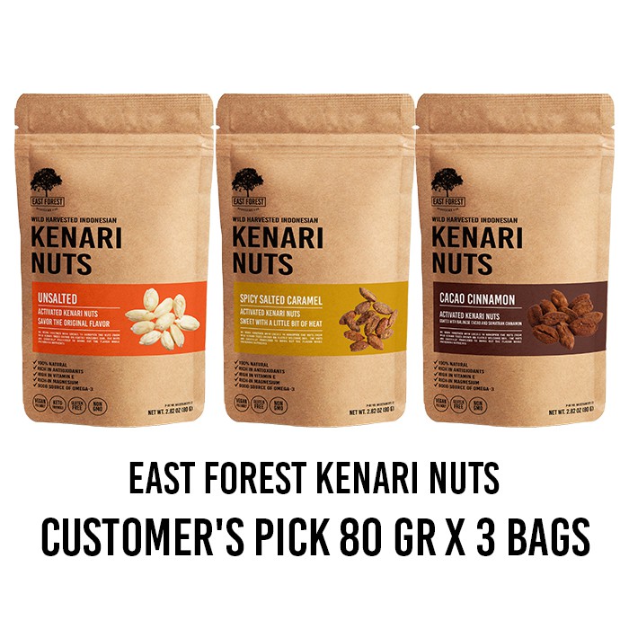 

East Forest Kenari Nuts Customers pick 80 G – 3 bags