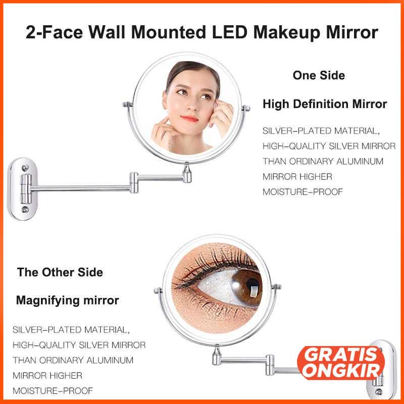 Cermin Make Up Lampu LED Double Side 7X Magnification - WM01