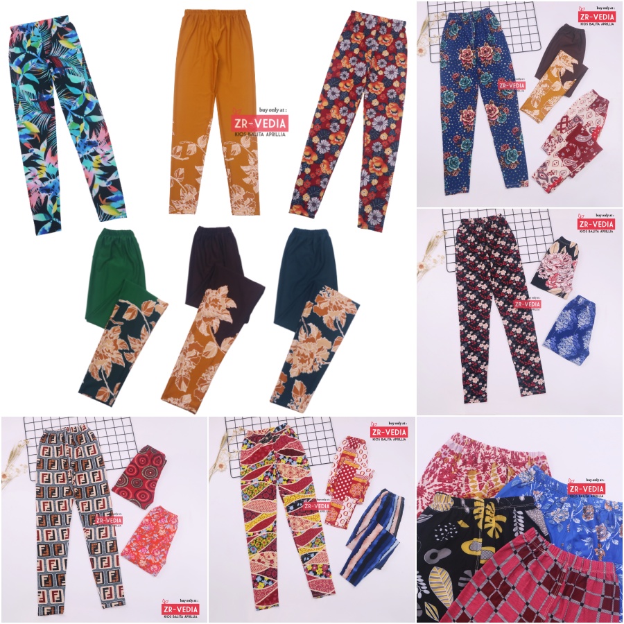 Legging Carlissa Anak 12-15 Tahun Remaja Tanggung / Celana Panjang Perempuan Leging Salur Murah Adem