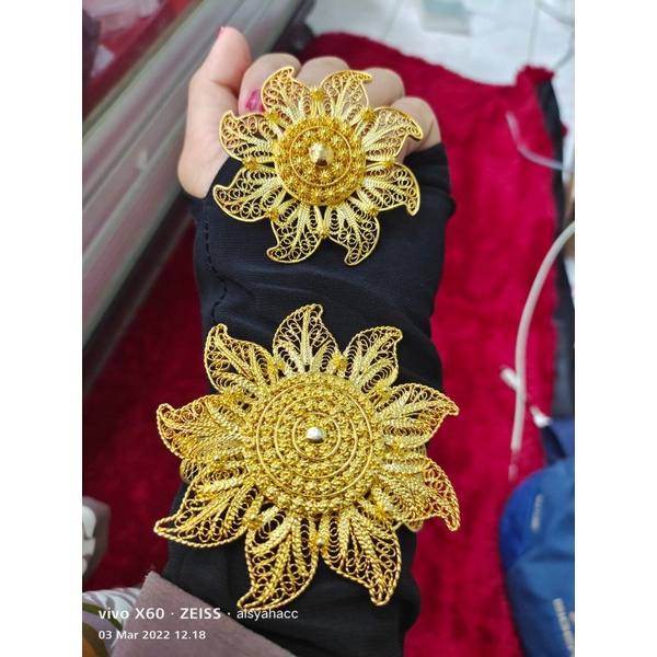 Setelan Matahari Lapis Emas Kode VUXZ (Kalung, Cincin, Gelang)