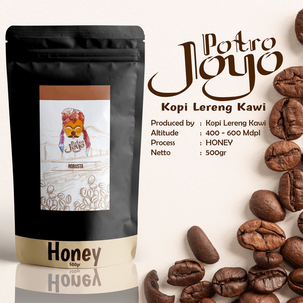 

POTROJOYO Kopi Lereng Kawi Robusta Coffee Premium 100% Murni Original Honey 500 gram
