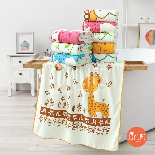 Handuk mandi microfiber 50cmx100cm / handuk anak / handuk baby motif yellow baby tebal dan lembut