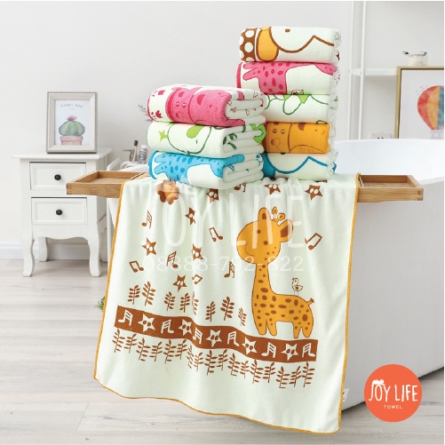 Handuk mandi microfiber 50cmx100cm / handuk anak / handuk baby motif yellow baby tebal dan lembut