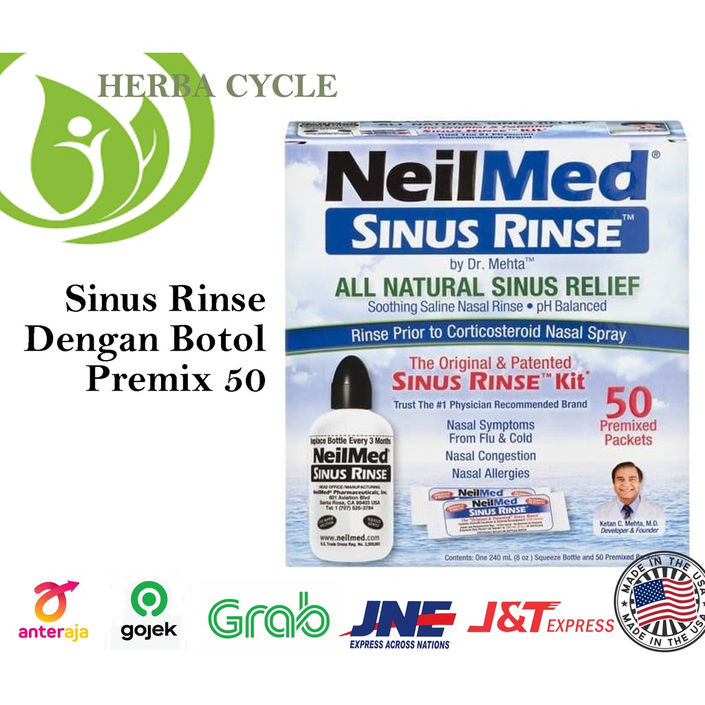 Neilmed botol sinus rinse + 50 garam Terapi Sinus Neilmed Termasuk botol Neilmed sinus rinse