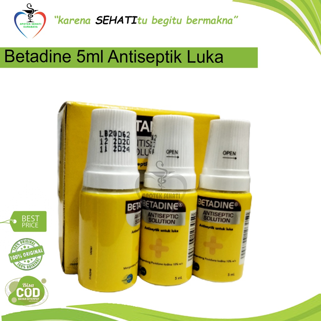 BETADINE ANTISEPTIC SOLUTION 5ml obat luka