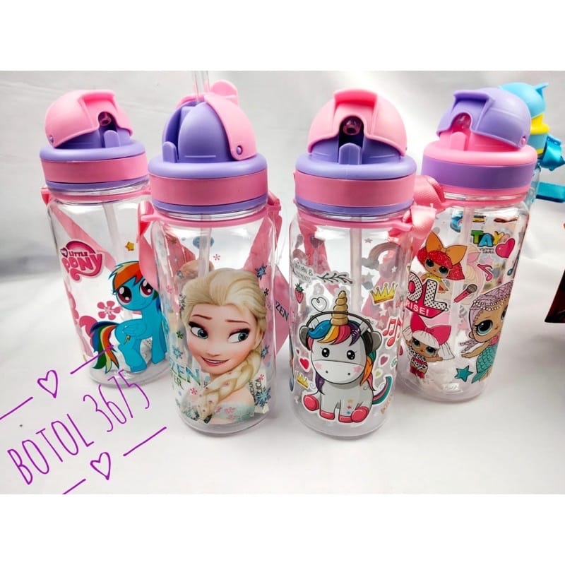 Botol Minum Kepala + Sedotan 450ml - BTMS450 (Motif Dikirim Random)