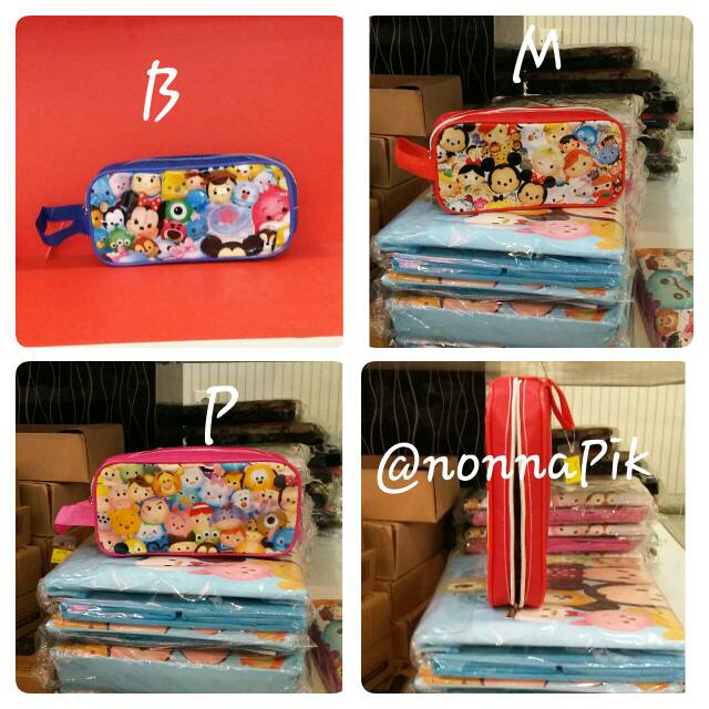 KOTAK PENSIL KULIT 2 SELETING TSUM TSUM/ TEMPAT PENSIL KANVAS TSUMTSUM