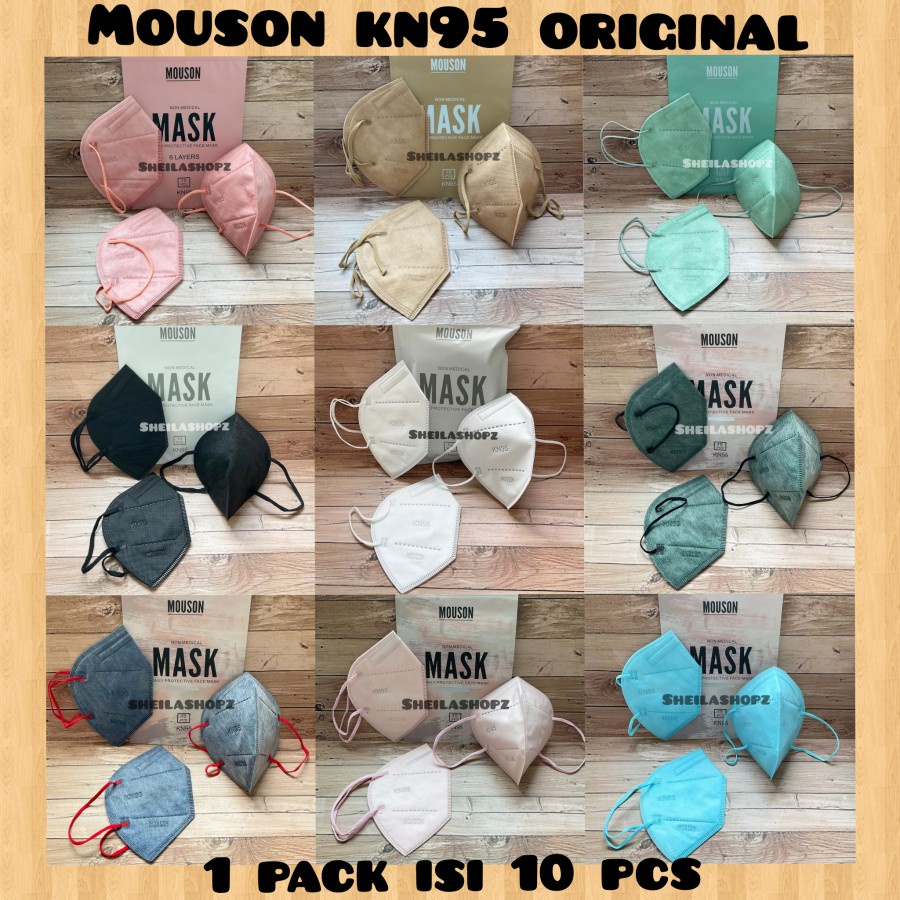 masker kn95 mouson 5ply isi 10 pcs nude pink