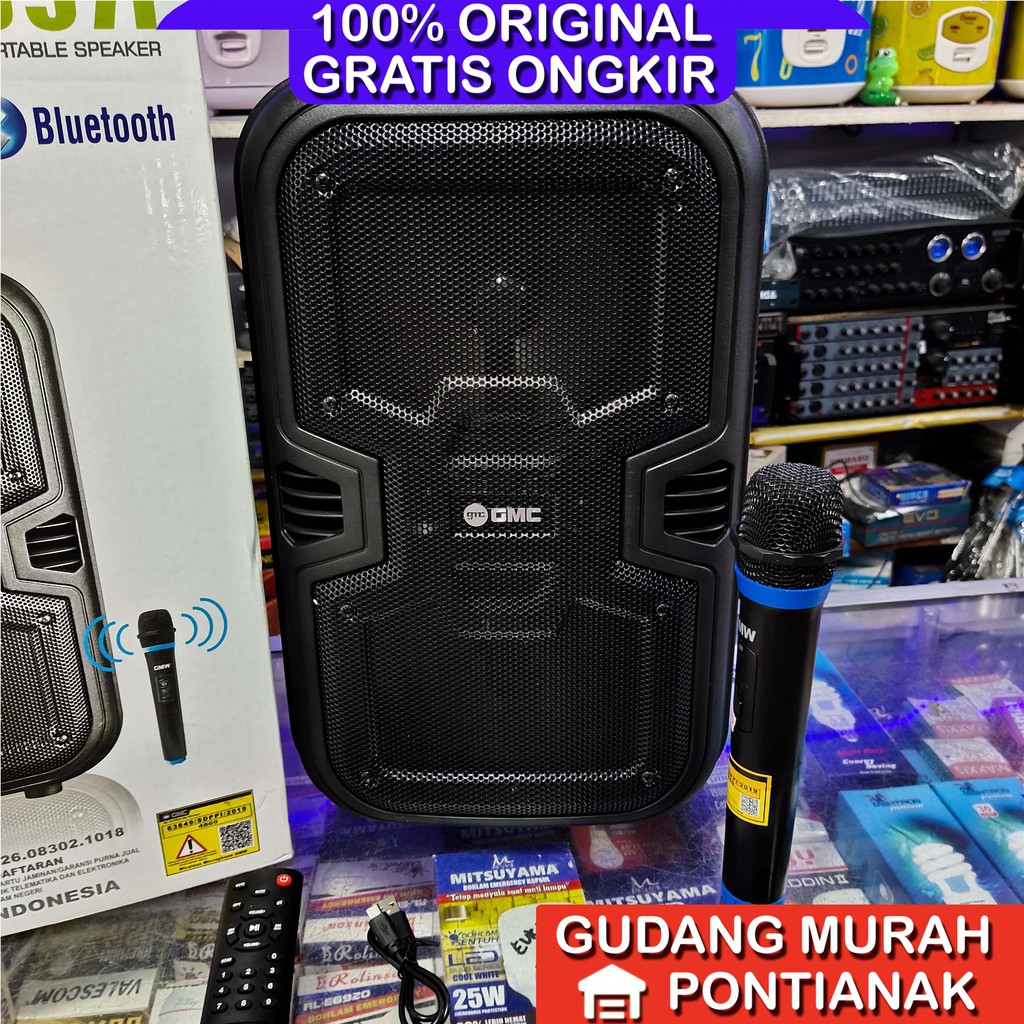 Speaker GMC 897i aktif portable 6.5 inch 6,5&quot; 2x Double speaker Bluethoot Meeting pengeras suara
