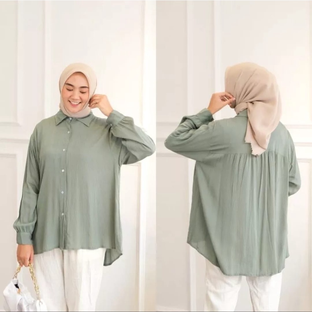 KIRRA TOP BLOUSE RAYON || KEMEJA SHIRT || OUTER KEMEJA OVERSIZE