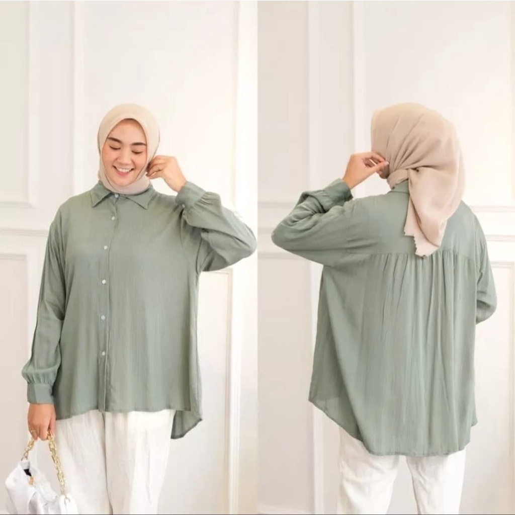 KIRRA TOP BLOUSE RAYON || KEMEJA SHIRT || OUTER KEMEJA OVERSIZE