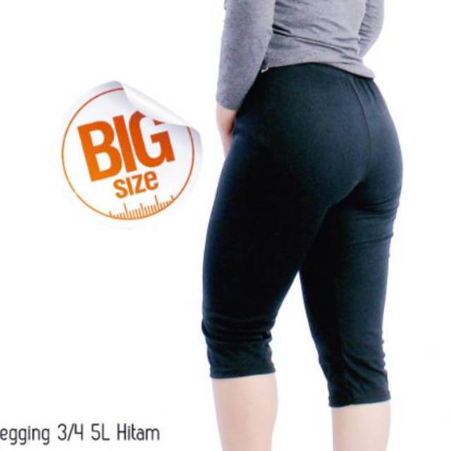 Legging Pendek Bahan Spandex 50kg-90kg Jumbo Big size 3/4