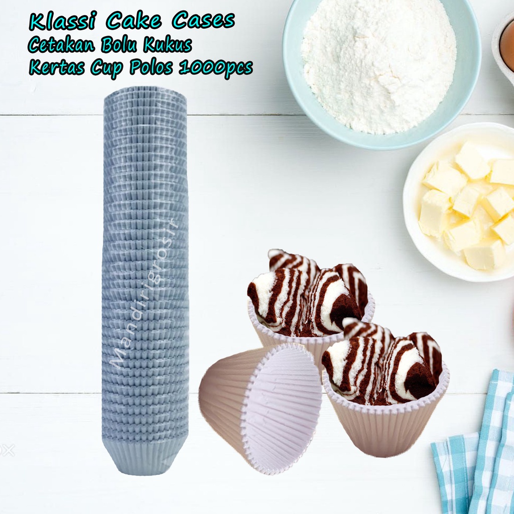 Cetakan Bolu Kukus *Klassi Cake Cases * Kertas Cup Polos * 1000pcs