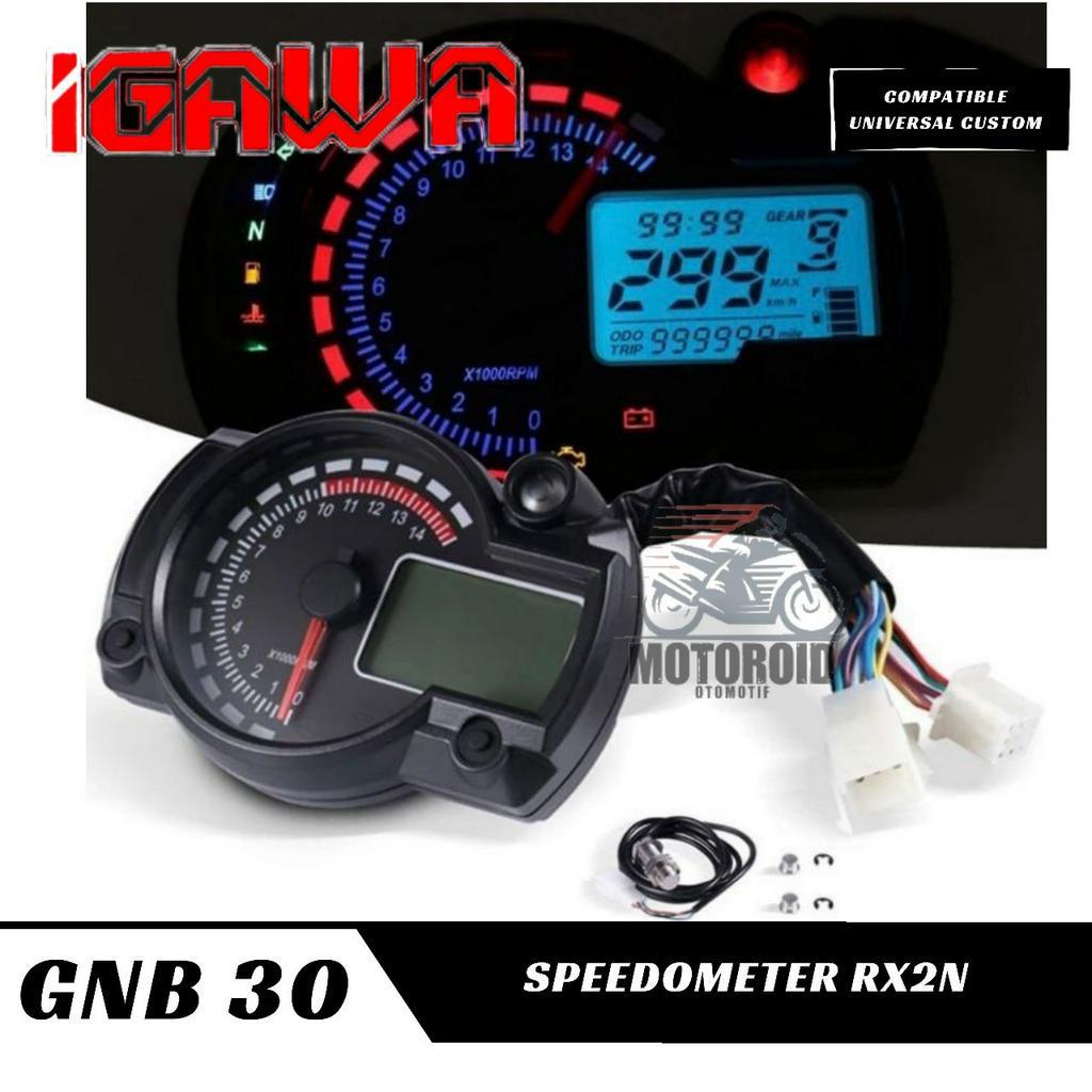 Spedometer IGAWA layar hitam costume universal semua motor digital model rx2n