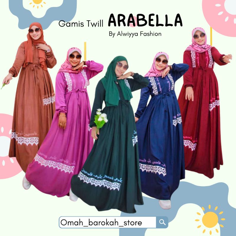 Gamis Twill Arabella By Alwiyya Fashion/Gamis Twill Ori Alwiyya Fashion Arabella series