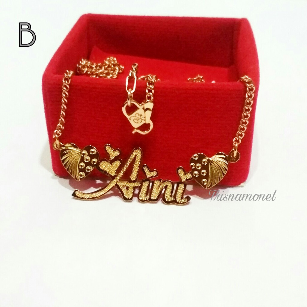 KALUNG CUSTOM NAMA KUNINGAN LAPIS EMAS PREMIUM