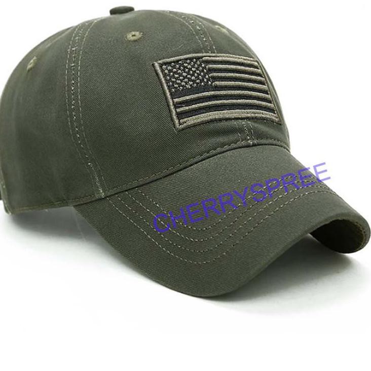 ✶ Orlando US FLAG Military Tactical Army Topi Pria Impor Baseball Snapback New Style Vintage Classic
