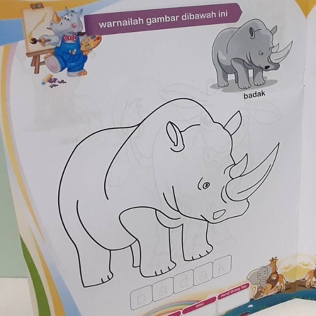 Buku Edukasi Anak PAUD TK Mewarnai Hewan Buas