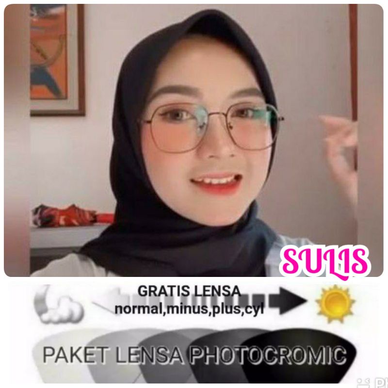 frame 8603 kacamata gratis lensa photocromic minus/normal