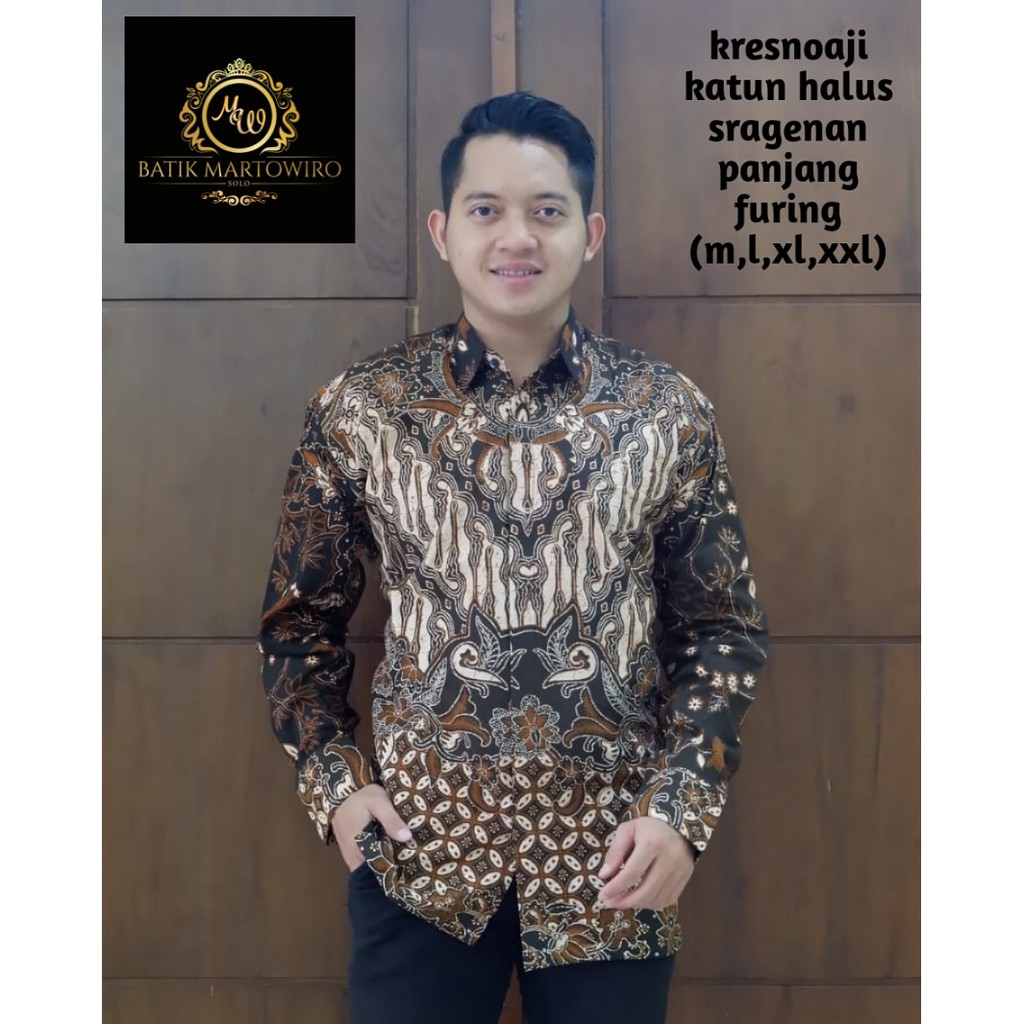 Batik Pria KRESNOAJI Kemeja Full Furing Bahan Katun Sragenan